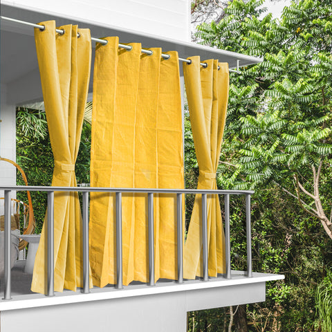 HIPPO 85% Sun Blocking Outdoor Balcony Eyelet Curtain (Pack of 2)