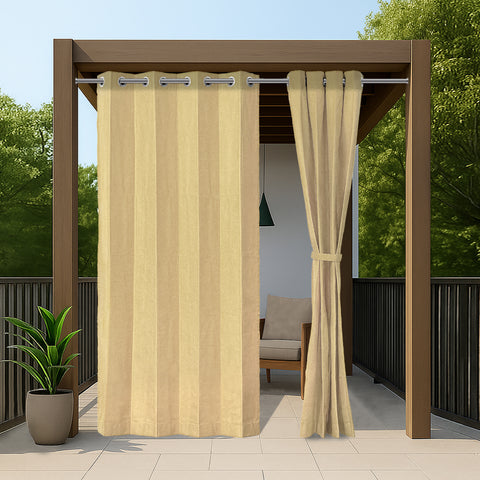 HIPPO Premium Outdoor Curtains Weatherproof Water Repellent 100% Solution Dyed Polyester, 300GSM Solid Shade for Garden (1PC)