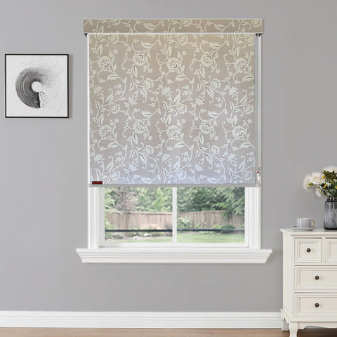HIPPO Printed Semi Blackout Indoor Roller Blinds for Windows Sun & UV Protection Corded Roll Up & Down Blind for Home Office Cafes