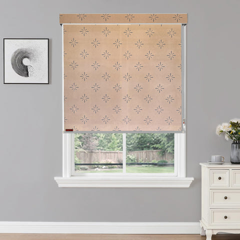 HIPPO Printed Semi Blackout Indoor Roller Blinds for Windows Sun & UV Protection Corded Roll Up & Down Blind for Home Office Cafes