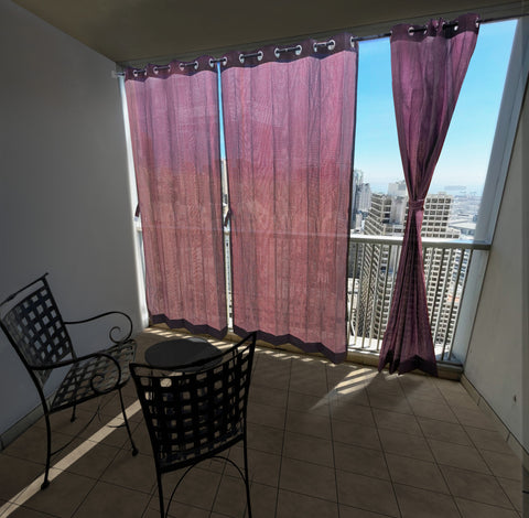 HIPPO 85% Sun Blocking Outdoor Balcony Eyelet Curtain (Pack of 2)