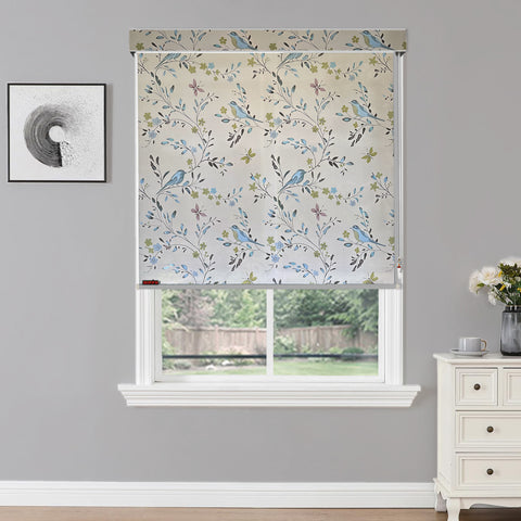 HIPPO Printed Semi Blackout Indoor Roller Blinds for Windows Sun & UV Protection Corded Roll Up & Down Blind for Home Office Cafes