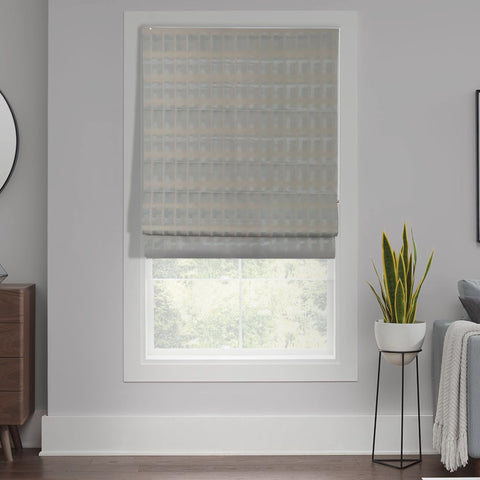 HIPPO Jacquard Blackout Indoor Roman Blinds for Windows