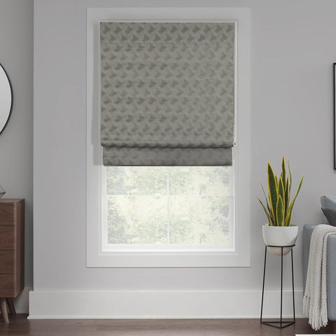 HIPPO Jacquard Blackout Indoor Roman Blinds for Windows