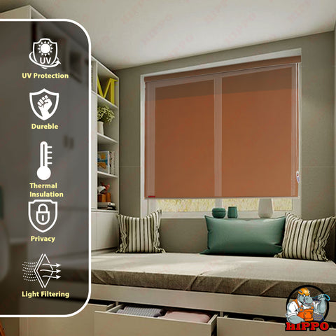HIPPO Solid Semi Blackout Blind For Windows