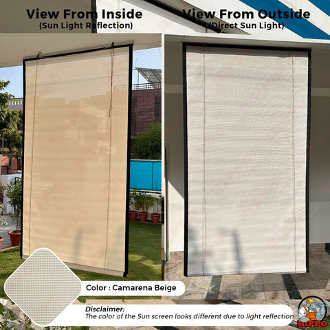 HIPPO Outdoor Sunscreen Chick Blind for Sun Protection for Luxury Homes Farmhouses