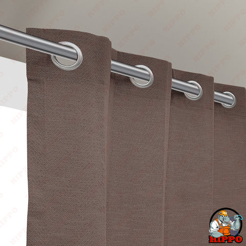HIPPO Outdoor Premium Curtain Solution Dyed Polyester Waterproof, UV Block, 320GSM Herringbone Weave for Garden Patio (1PC)