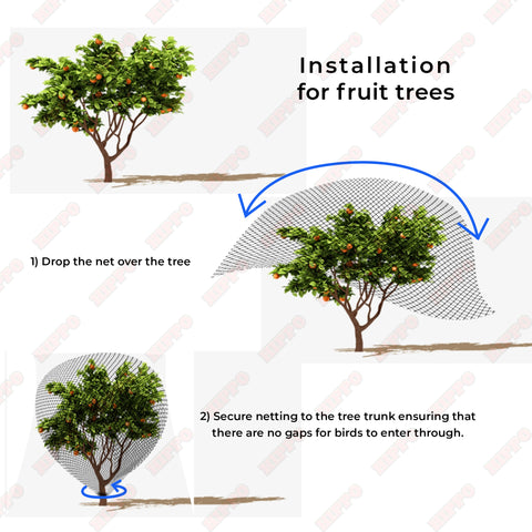 Home product image HIPPO Bird Net - Fruit Protection Garden Bird Net, Light-Weight Easy to Wrap HDPE Monofilament Net - Black Color