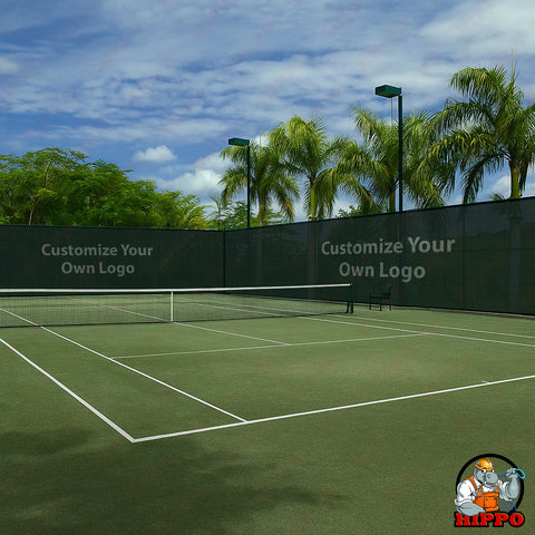 HIPPO Tennis Court Perimeter Fence Net Heavy Duty HDPE Privacy & Wind Control Dust Proof, All Weather Resistant