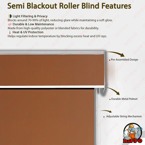 HIPPO Solid Semi Blackout Blind For Windows