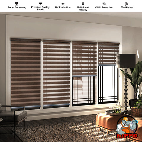 HIPPO Dual Layer Premium Indoor Zebra Blind