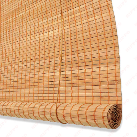 HIPPO Indoor Bamboo Chick Blind for Window Door Sun Protection Rope Mechanism Roll Up Down Bamboo Shade Window for Home & Resturants