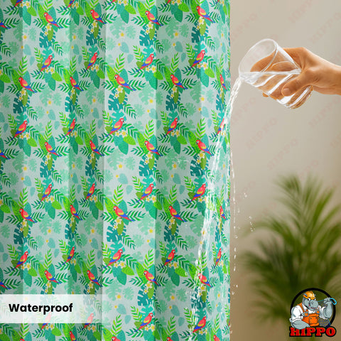 HIPPO Premium Printed Outdoor Curtain 100% Solution Dyed Polyester Luxury 350 GSM, UV Block, Anti Fade & Waterproof (1PC)