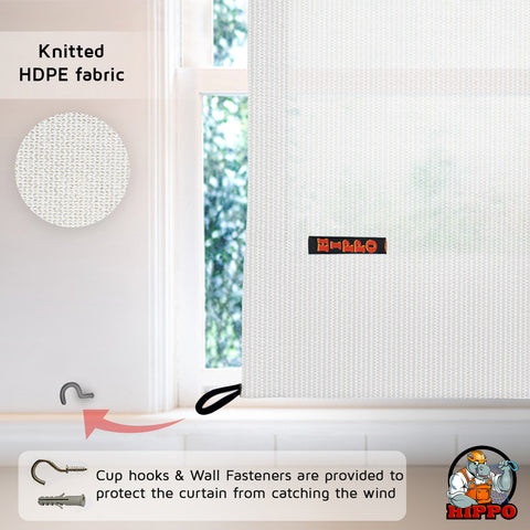 HIPPO 95% Sun Blocking Outdoor Balcony Loop Curtain (Pack of 2)