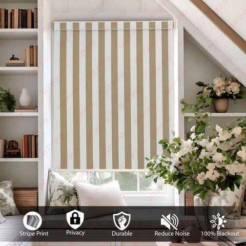 HIPPO Stripe Blackout Roller Blind for Windows