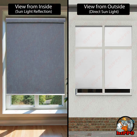 HIPPO Blackout Premium Texture Roller Blind for Windows