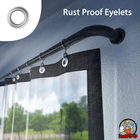 HIPPO Premium Outdoor Transparent PVC Waterproof All Season Curtain With Rust-Proof Eyelet for Balcony, AC, Dust & Wind Protection || (Pack of 1 )