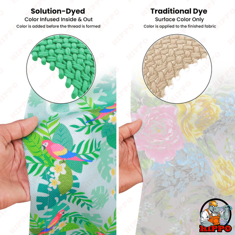 HIPPO Premium Printed Outdoor Curtain 100% Solution Dyed Polyester Luxury 350 GSM, UV Block, Anti Fade & Waterproof (1PC)