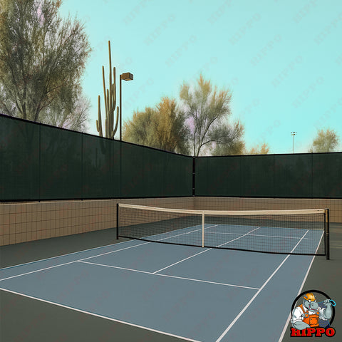HIPPO Tennis Court Perimeter Fence Net Heavy Duty HDPE Privacy & Wind Control Dust Proof, All Weather Resistant