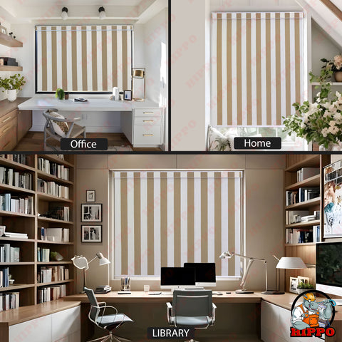 HIPPO Stripe Blackout Roller Blind for Windows