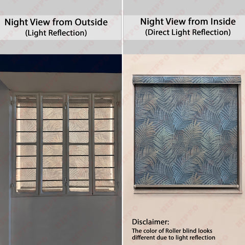 HIPPO Printed Semi Blackout Indoor Roller Blinds for Windows Sun & UV Protection Corded Roll Up & Down Blind for Home Office Cafes