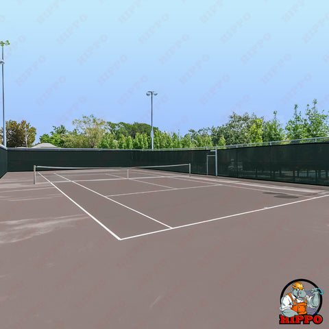 HIPPO Tennis Court Perimeter Fence Net Heavy Duty HDPE Privacy & Wind Control Dust Proof, All Weather Resistant