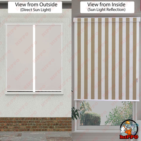 HIPPO Stripe Blackout Roller Blind for Windows