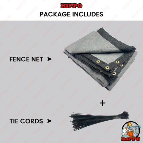 HIPPO Tennis Court Perimeter Fence Net Heavy Duty HDPE Privacy & Wind Control Dust Proof, All Weather Resistant