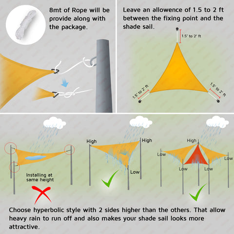 HIPPO 230 GSM Car Parking Triangle Shade Sail