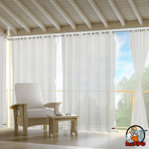 HIPPO 95% Sun Blocking Outdoor Balcony Eyelet Curtains (Pack of 2)