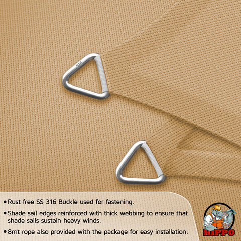 HIPPO 150 GSM Car Parking Triangle Shade Sail