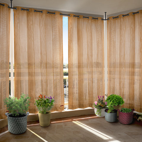 HIPPO 85% Sun Blocking Outdoor Balcony Eyelet Curtain (Pack of 2)
