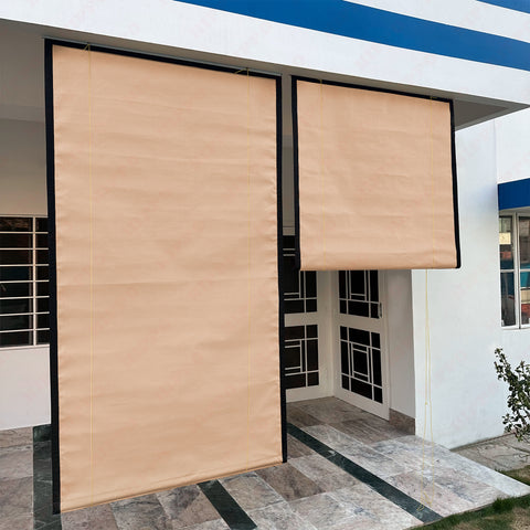 HIPPO Waterproof Chick Blind for Rain Protection Roll Up Blinds for Balcony, Sun Wind Dust & Monsoon Protection Roller Blind