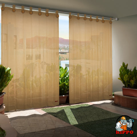 HIPPO 85% Sun Blocking Outdoor Balcony Loop Curtain (Pack of 2)