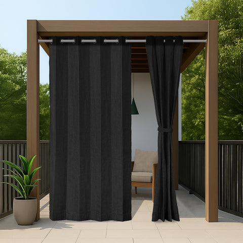 HIPPO Premium Outdoor Curtains Weatherproof Water Repellent 100% Solution Dyed Polyester, 300GSM Solid Shade for Garden (1PC)