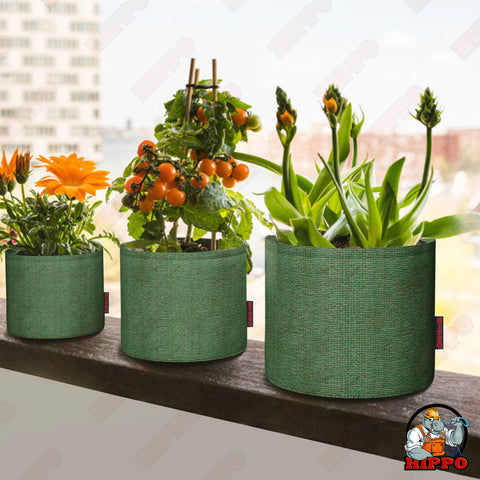 HIPPO Planter Pots for Garden UV Treated Recyclable Eco Friendly Fabric Pots Suitable for Garden, Balcony, Nursery