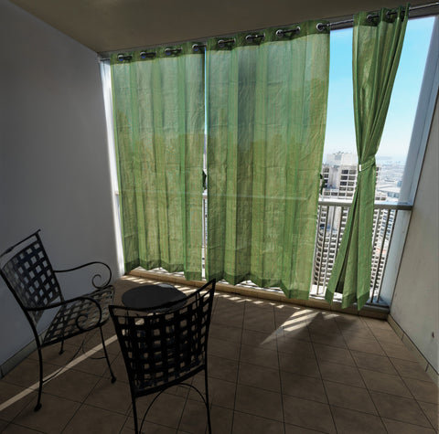HIPPO 85% Sun Blocking Outdoor Balcony Eyelet Curtain (Pack of 2)