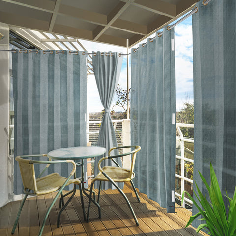 HIPPO 95% Sun Blocking Outdoor Balcony Eyelet Curtains (Pack of 2)