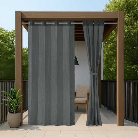 HIPPO Premium Outdoor Curtains Weatherproof Water Repellent 100% Solution Dyed Polyester, 300GSM Solid Shade for Garden (1PC)
