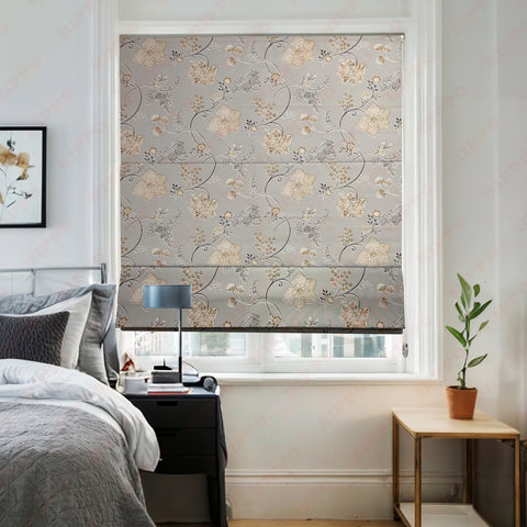 HIPPO Blackout Indoor Roman Blind for Windows Sun Protection Room Darkening for Living Room, Bedroom Corded Foldup & Down Blinds