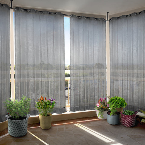 HIPPO 85% Sun Blocking Outdoor Balcony Eyelet Curtain (Pack of 2)