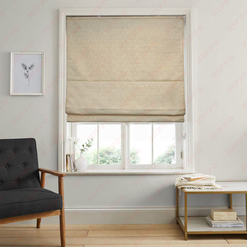 HIPPO Indoor Roman Blinds for Windows Sun Protection Light Control Corded Foldup & Down Blind for Living Room & Bedroom