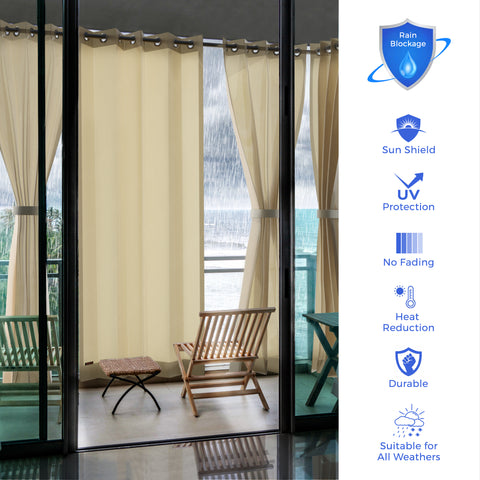 HIPPO Waterproof Outdoor Balcony Curtains