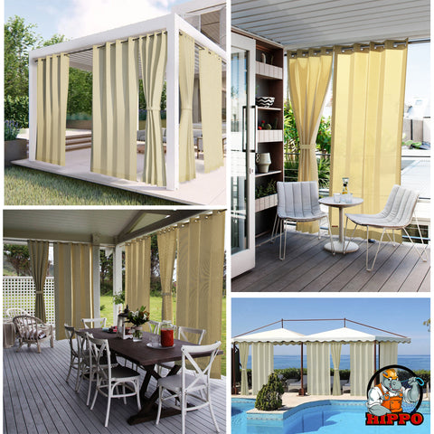 HIPPO Waterproof Outdoor Balcony Curtains