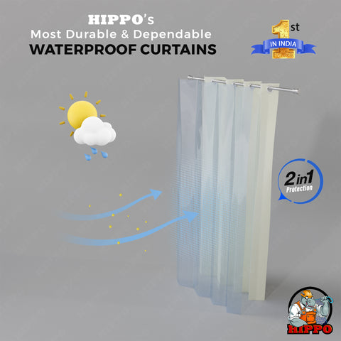 HIPPO Waterproof Outdoor Balcony Curtains