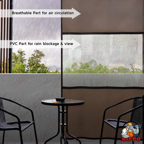 HIPPO HDPE & PVC See Through Outdoor Curtain