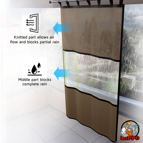 HIPPO HDPE & PVC See Through Outdoor Curtain