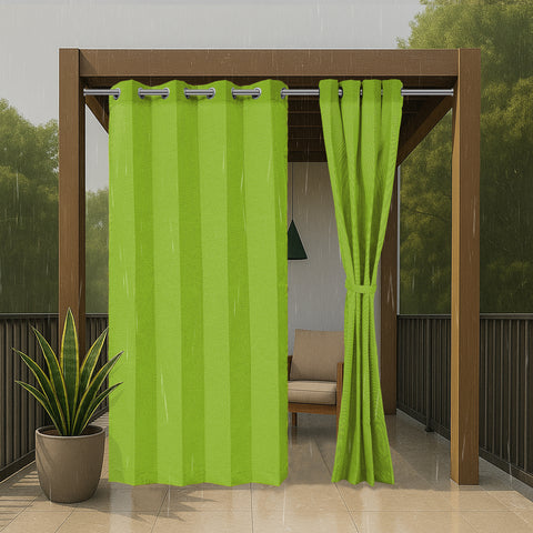 HIPPO Outdoor Premium Curtain Solution Dyed Polyester Waterproof, UV Block, 320GSM Herringbone Weave for Garden Patio (1PC)