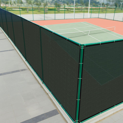 HIPPO Tennis Court Perimeter Fence Net Heavy Duty HDPE Privacy & Wind Control Dust Proof, All Weather Resistant