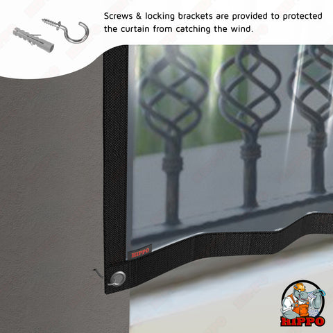 HIPPO Waterproof Transparent Outdoor Curtain Pack of 1
